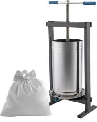 Vilen Teasc/presa manuala pentru struguri Vilen din inox, 25 L, cu sac tescovina (4951)