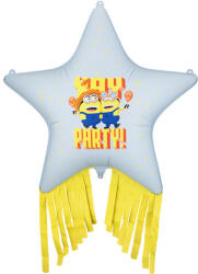  Minion fólia csillag léggömb bojttal, 72x72 cm, színes (FB326)