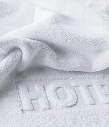 Kartaltex Kádkilépő - 50x70 cm - HOTEL felirat - Fehér- Frottír - Szállodai minőség