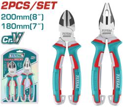 TOTAL Set clesti Total Cr-V 2 piese: cleste taietor 7'' si patent 8'' cu manere TPR (THT2K0206) Cleste