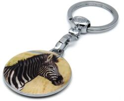 Breloc metalic cu print epoxy Zebra, rezistent si elegant pentru chei (BRE-ZEBRA)