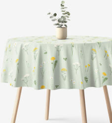 Goldea kör alakú pamut terítő - zöld mező Ø 130 cm