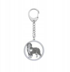Mejk Jewellery Ezüst kulcstartó kutyával Berni pásztorkutya 925 Ajándék Dedikálás Ingyenes (Brelok z psem Berneński pies pasterski )