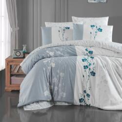 First Choice Lenjerie pat bumbac 100% ranforce, 6 piese, First Choice, Camelia Gri cu flori Lenjerie de pat