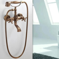 Korman Technik Baterie de dus cu para si furtun, alama sanitara, bronz antichizat, OD/2043 (AT1CT-IM1P-RS1S-OD/2043)