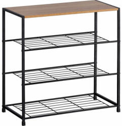 AdTrend Pantofar fier negru mdf maro 60 x 30 x 63 cm (107095) Pantofar
