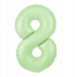 PartyPal Fólia lufi Cyfra 8 Pisztáciás 100cm nagy szám alakú hélium lufi