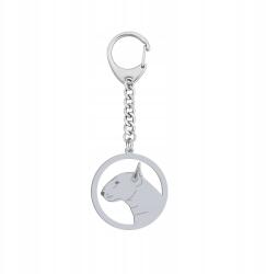 Mejk Jewellery Kutyás kulcstartó Bulterier Standard Ezüst925 Ajándék Gravírozás Ingyenes (BE R445)