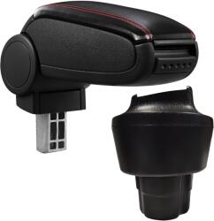  Cotieră pentru Mini 1 R50 R52 R53 (2001-2006) negru piele ecologica cu cusatura rosie () (AVR-MWMI0120-N2R)