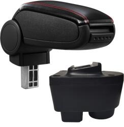  Cotieră pentru Opel Corsa C (09.2000-12.2009) negru piele ecologica cu cusatura rosie () (AVR-OPCC0020-N2R)