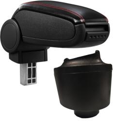  Cotieră pentru Seat Ibiza 4 6J (03.2008-2017) negru piele ecologica cu cusatura rosie () (AVR-STIZ0920-N2R)