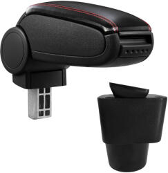  Cotieră Chevrolet Kalos negru piele ecologica cu cusatura rosie () (AVR-CVLV6H20-N2R)