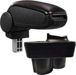  Cotieră pentru Škoda Rapid (10.2011-) negru piele ecologica cu cusatura rosie () (AVR-SKXR1320-N2R)