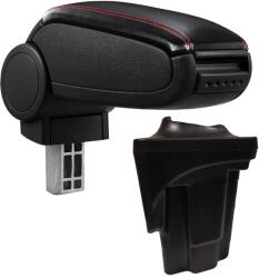  Cotieră pentru Seat Leon 2 1P (05.2005-12.2012) negru piele ecologica cu cusatura rosie () (AVR-STLN0520-N2R)