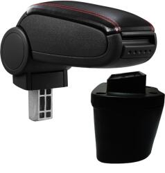  Cotieră pentru Nissan Juke 1 (06.2006-08.2019) negru piele ecologica cu cusatura rosie () (AVR-NSJK1020-N2R)