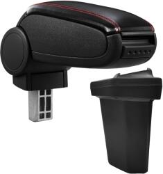  Cotieră pentru Hyundai i20 2 (11.2014-) negru piele ecologica cu cusatura rosie () (AVR-HYI201520-N2R)