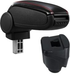  Cotieră pentru Renault Megane 3 (11.2008-) negru piele ecologica cu cusatura rosie () (AVR-RNFL0920-N2R)