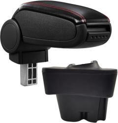  Cotieră pentru Peugeot 207 (02.2006-) negru piele ecologica cu cusatura rosie () (AVR-PG270620-N2R)