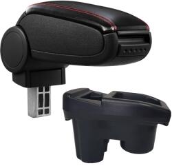  Cotieră pentru Peugeot 301 Non-Facelift (11.2012-2017) negru piele ecologica cu cusatura rosie () (AVR-PG311220-N2R)