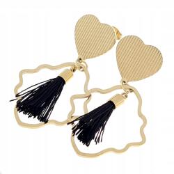 Xuping 4732 Arany színű, lógó, nemesacél fülbevaló szív és rojtokkal celebstílus