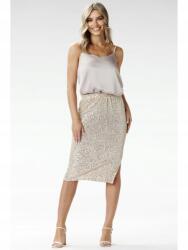 Awama Estélyi flitteres midi ceruzaszoknya, Bézs, XL