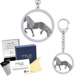 Mejk Jewellery Ezüst kulcstartó Frizbi ló 925 Ajándék Ékszer Gravírozás Ingyenes (breloczek z Koń Fryzyjski)