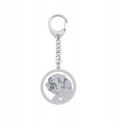 Mejk Jewellery Ezüst kulcstartó kutyával Clumber spániel 925 Ajándék Ékszer Gravírozás Ingyenes (brelok gadżet do klyczy z Clumber Spaniel)