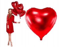  Nagy Fólia Lufi Szív Piros 45cm Valentin Napra, Nőnapra