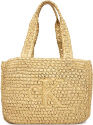 Calvin Klein Geantă Bold Ck Raffia Medium Tote LV04F3447G 0EI natural raffia