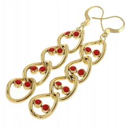 Xuping 4787 Arany színű fülbevaló sebészeti acélból, rozsdamentes, lógós celebfülbevaló