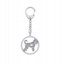 Mejk Jewellery Ezüst kulcstartó kutyával Black Russian terrier 925 Ékszer Gravírozás Ingyenes (Brelok z Czarnym Terierem Rosyjskim)