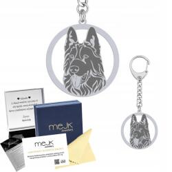 Mejk Jewellery Ezüst kulcstartó Német juhászkutya fekete 925 Ajándék Gravírozás (breloczek z Owczarek Niemiecki Czarny)