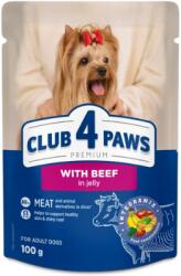 CLUB 4 PAWS Premium Marha zselében nedves kutyaeledel 100 g. Minimum rendelés: 24 db !