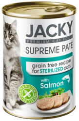 Jacky steril macska konzerv pástétom, lazac 400g. Minimum rendelés: 12 db !