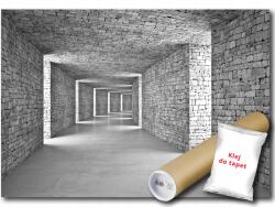 WallMagic Fotótapéta Végyes Szálas Anyagból Alagút Folyosó Fal Tégla 3D 100x75 ragasztó ingyen (14036VX2)