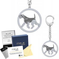 Mejk Jewellery Kulcstartó Ezüst 925 Lakeland terrier kutyával Ajándék Gravírozás Ingyenes (breloczek z psem Lakeland Terrier)