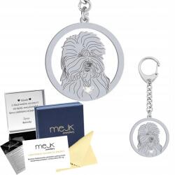 Mejk Jewellery Ezüst kulcstartó Óangol juhászkutyával (Bobtail) 925-ös finomságú Gravírozás (breloczek do kluczy z Owczarek Staroangielski)