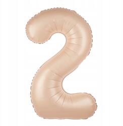 PartyPal Fólia lufi Szám 2 Bézs Karamell Barna 100cm nagy héliumos lufi