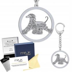Mejk Jewellery Ezüst kulcstartó kutyával Afghan Hound 925 Ékszer Dedikálás Gravírozás Ingyenes (BRELOK CHART AFGAŃSKI)
