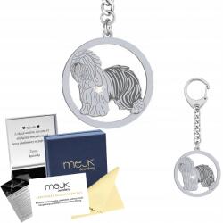 Mejk Jewellery Kulcstartó Óangol juhászkutya Bobtail 925 Női Gravírozás (breloczek z kryształkiem z psem)