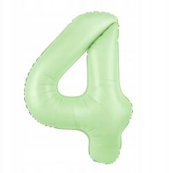 PartyPal Fólia lufi Cyfra 4 Pisztáciás 100cm nagy szám alakú héliumos lufi