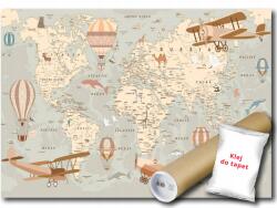 WallMagic Fotótapéta Flizelina Térkép Világ Utazás 350x250 ragasztó ingyen (14038VX7)