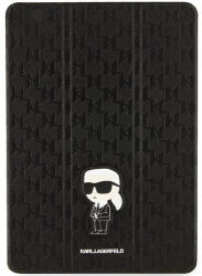 KARL LAGERFELD KLFC10SAKHPKK iPad 10.2" Folio Magnet Allover Cover Saffiano Monogram Ikonik tok, fekete