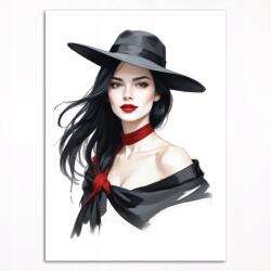  Poszter Hölgy fekete kalapban 50 x 70 cm (0308-PL50X70)