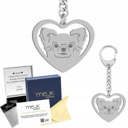 Mejk Jewellery Kulcstartó Chihuahua Hosszúszőrű Ezüst925 Ajándék Gravírozás Ingyenes (BE R365)