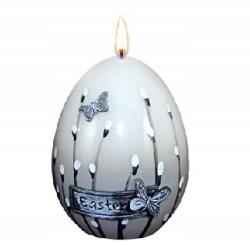 Adpal Húsvéti tojás alakú gyertya lakk fehér hamu kicsi Adpal
