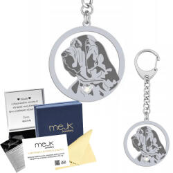 Mejk Jewellery Ezüst kulcstartó Szent Hubertus kutyával 925 Ékszer Ajándék Gravírozás Ingyenes (Brelok z Psem Świętego Huberta)