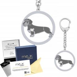 Mejk Jewellery Ezüst kulcstartó tacskó durva szőrű 925 Ajándék Nő Gravírozás Ingyenes (Brelok z Jamnikiem Szorstkowłosym)