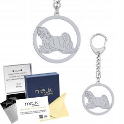 Mejk Jewellery Kulcstartó máltai fajtájú kutyával Ezüst 925 Ajándék Kívánság Gravírozás (breloczek do kluczy z psem Maltańczyk)