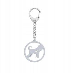 Mejk Jewellery Ezüst kulcstartó fekete orosz terrier 925 ékszer Ajándék Gravírozás Ingyenes (Brelok z Czarnym Terierem Rosyjskim)